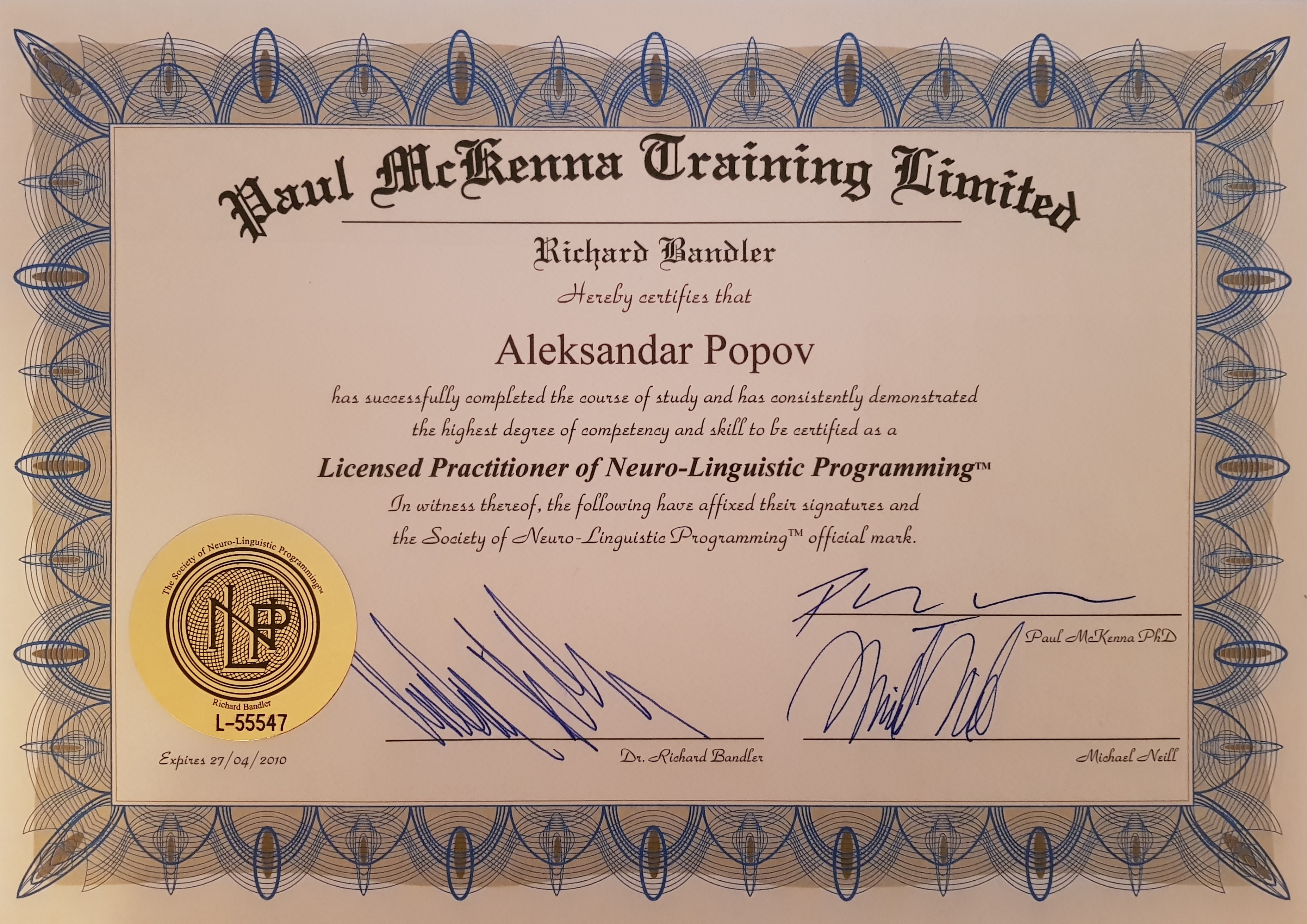 Alex Popov – NLP Praktik, Practitioner of NLP, Practitioner of Neuro-Linguistic Programming, NLP Trenior, NLP Terapevt, NLP Terapia, Hipnoterapia, Hipnoterapevt